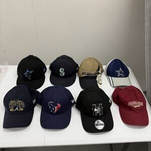 Lot of 8 Sports Hats Caps New Era Reebok NFL MLB NBA College Mix Sizes